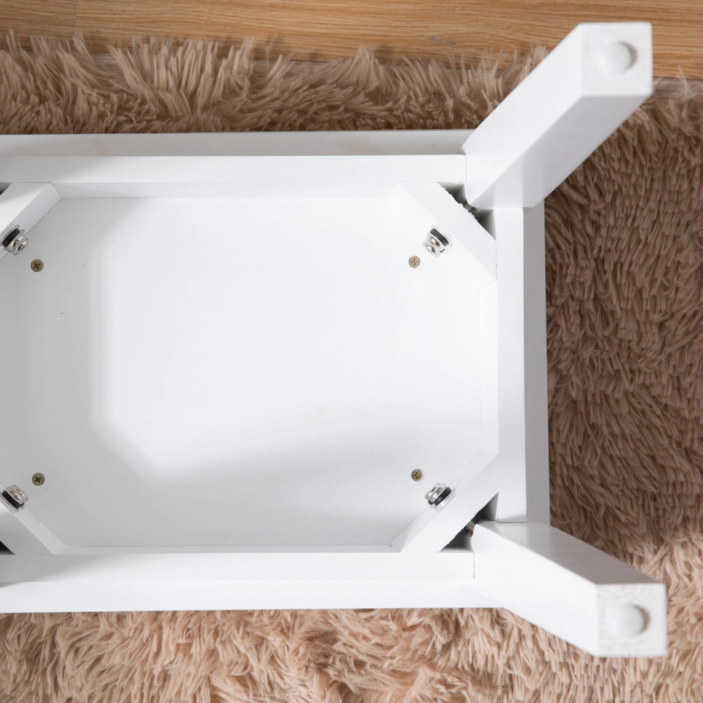 Sgabello Imbottito da Trucco ¨C MINIMAL ¨C Seduta Quadrata, Velluto, Beige