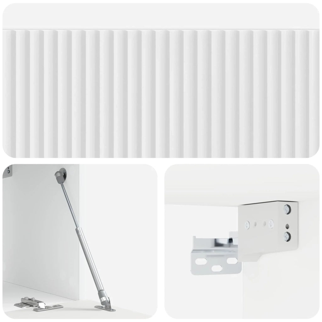 Mobile Porta TV da Muro-Credenza per TV sospesa Bianco Lucido 78,5 x 31 x 30 cm 942376