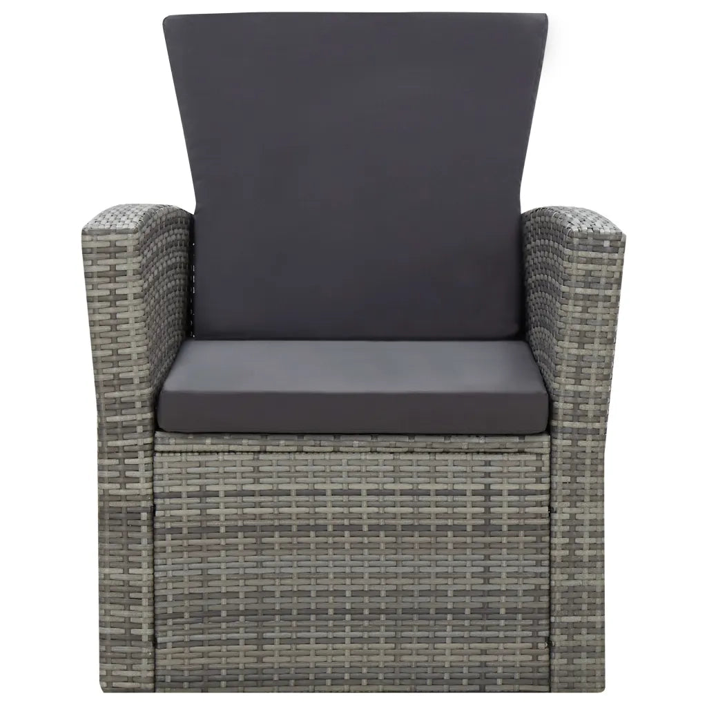 Set Divani da Giardino 4 pz con Cuscini in Polyrattan Grigio 46086