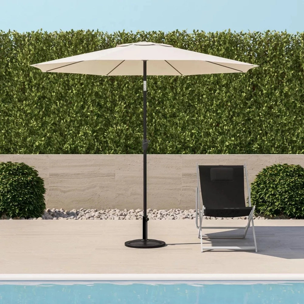 Trade Shop - Ombrellone Da Giardino Gazebo Ombrello Parasole 236xø270cm Beige Con Manovella 206424 -