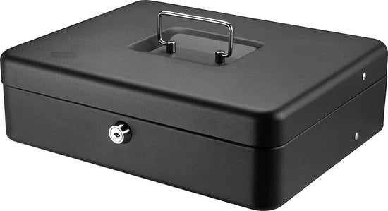 Cassetto sicuro - pratico e portatile - 1 pezzo - nero - con chiave