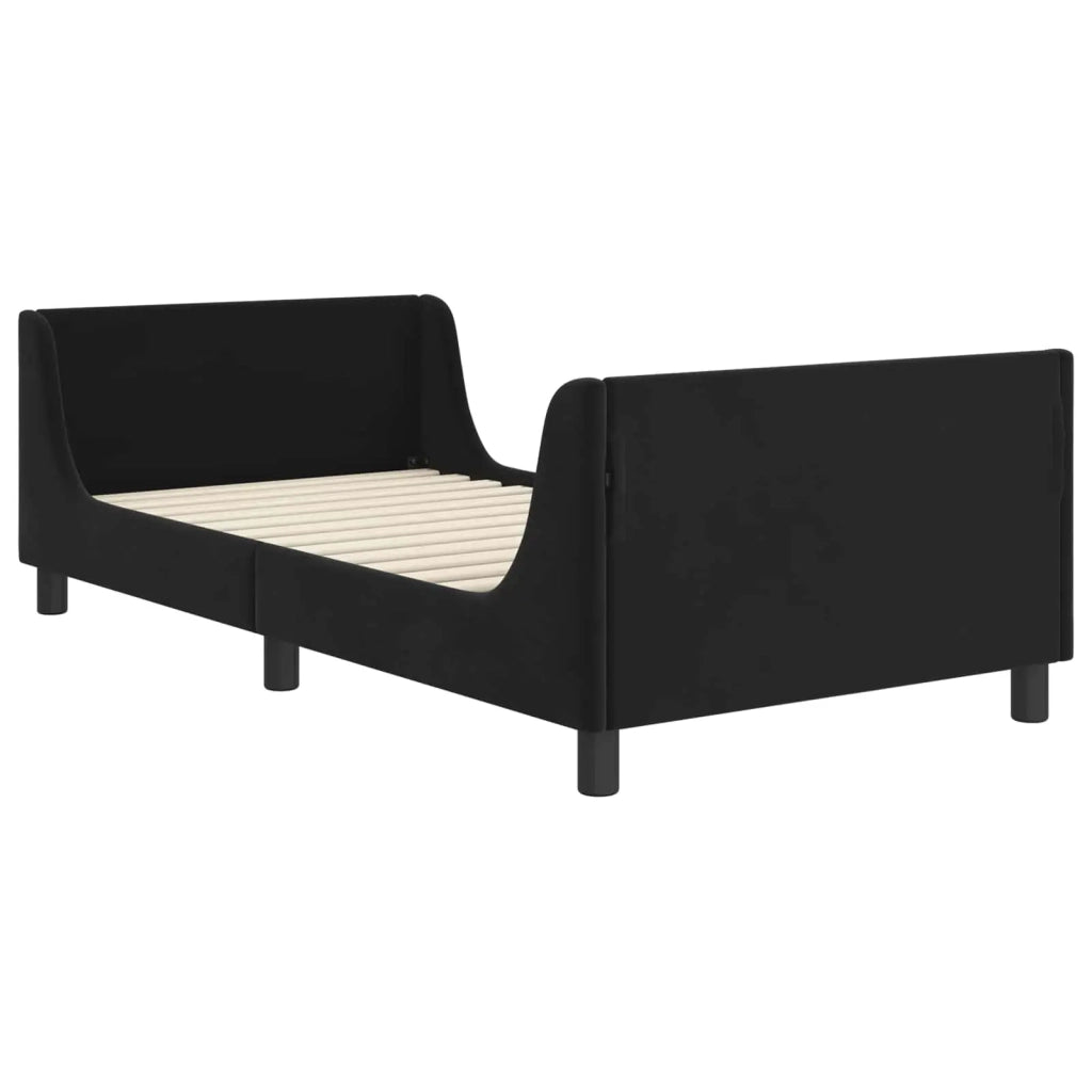 Struttura letto bambini con testata Nero 90 x 190 cm Velluto