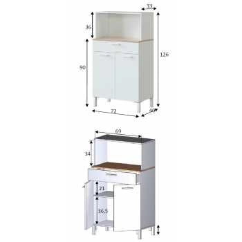 Armadio cucina 2 Ante Bianco Canadian