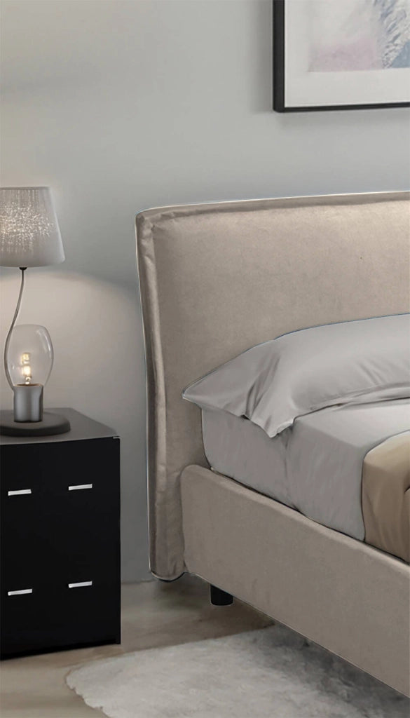 Letto Matrimoniale Brolo, Letto Matrimoniale Sfoderabile Made in Italy, Grigio Tortora\