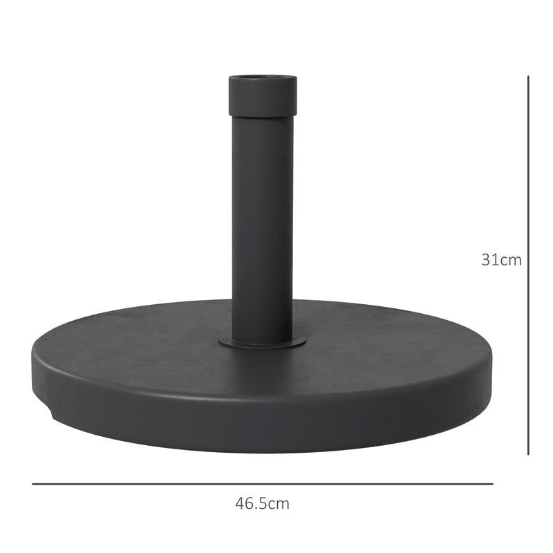BASE PER OMBRELLONE DA 15 KG ROTONDA PER PALI DA 24-38 MM PLASTICA E CEMENTO 46.5 CM NERO