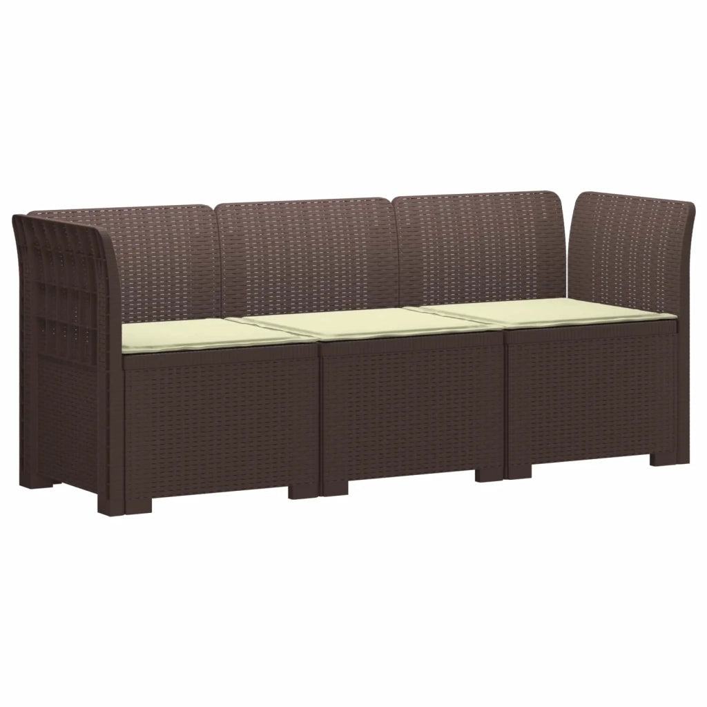 Divano da giardino 3 posti con cuscini in look rattan PP 3443822