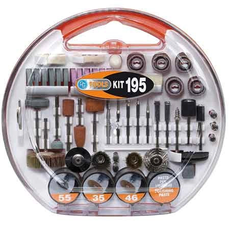 SET ACCESSORI PER MINI TRAPANO 'PG195A' 195 pezzi - PG PROFESSIONAL