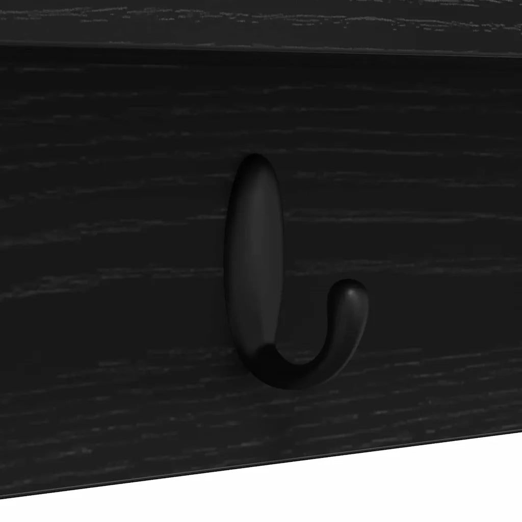 Appendiabiti a muro Rovere Nero 100 x 10,5 x 18 cm 874404