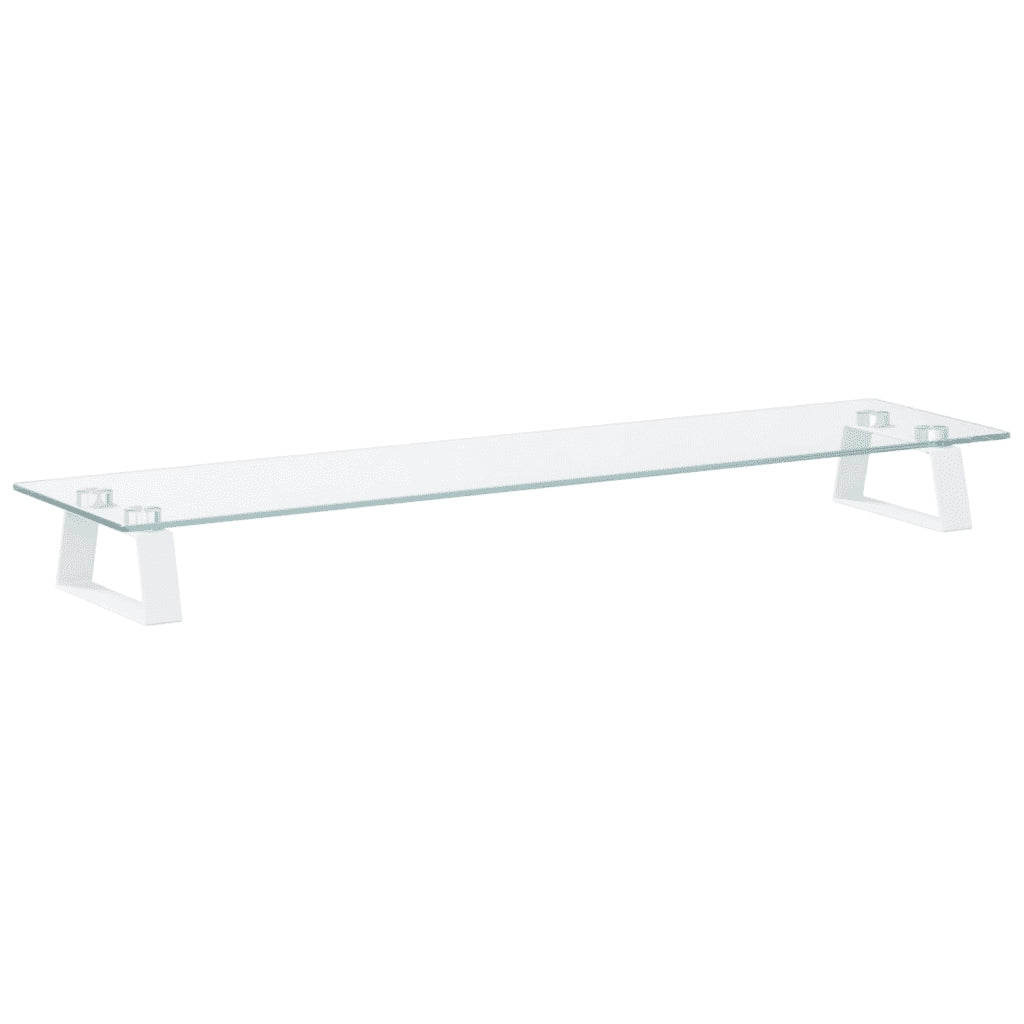 Supporto per Monitor Bianco 80x20x8cm Vetro Temperato e Metallo CFW7818198