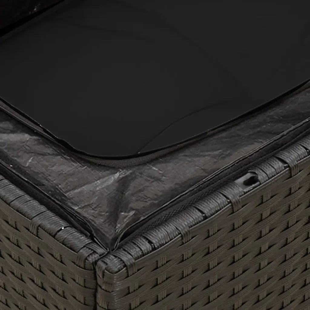 Set Divani da Giardino 10pz con Cuscini in Polyrattan Nero 3256293