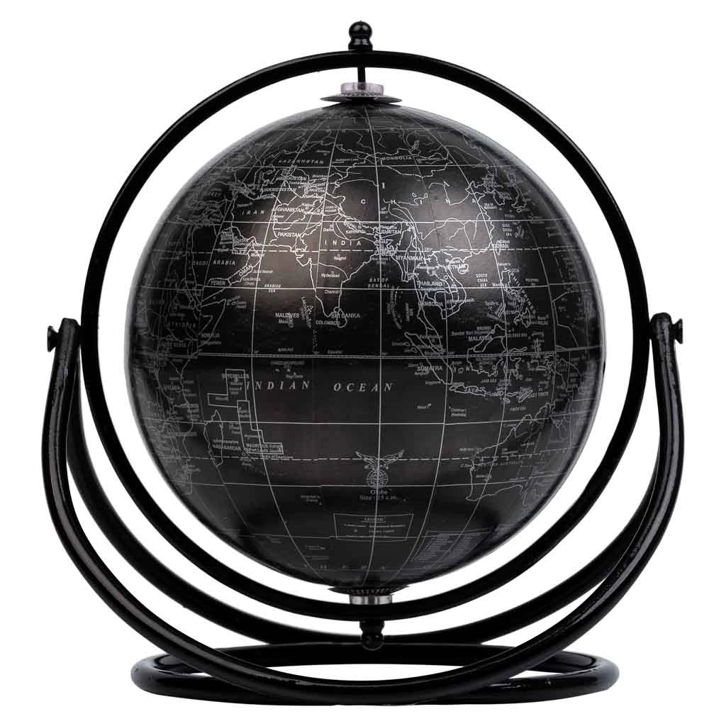Mappamondo girevole con anello nero d15