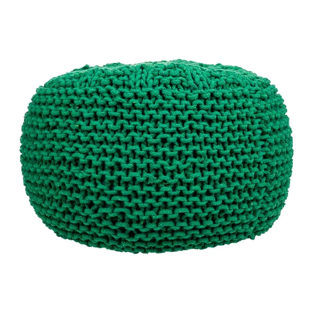 Puff de algodón trenzado verde 38x38x30