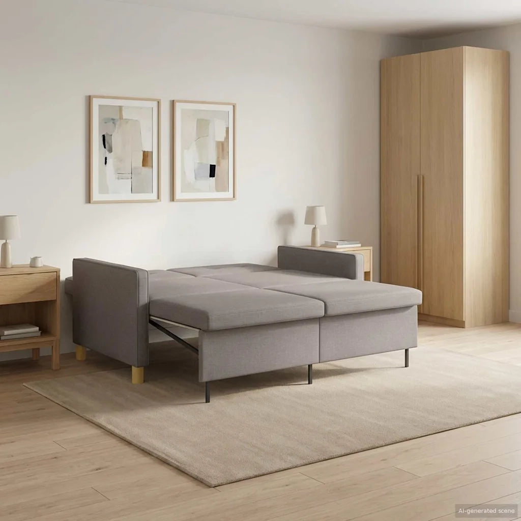 Divano Letto Estraibile Tortora Tessuto 42033344
