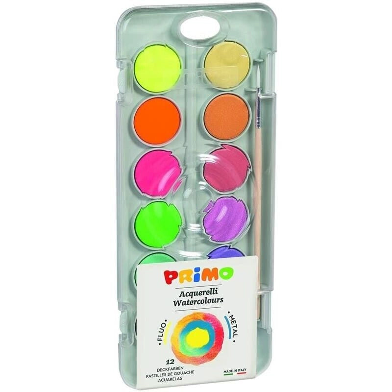 PRIMO ACQUARELLI FLUO E METALLIZZATO IN 12 COLORAZIONI