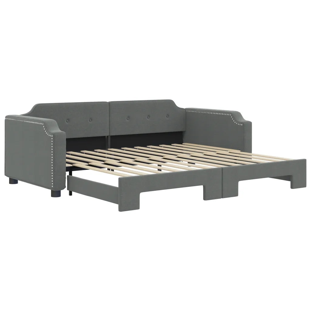 Divano letto | Sof¨¤ letto | Letto singolo Estraibile Grigio Scuro 100x200 Tessuto