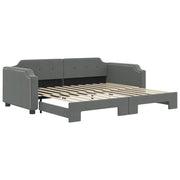 Divano letto | Sof¨¤ letto | Letto singolo Estraibile Grigio Scuro 100x200 Tessuto