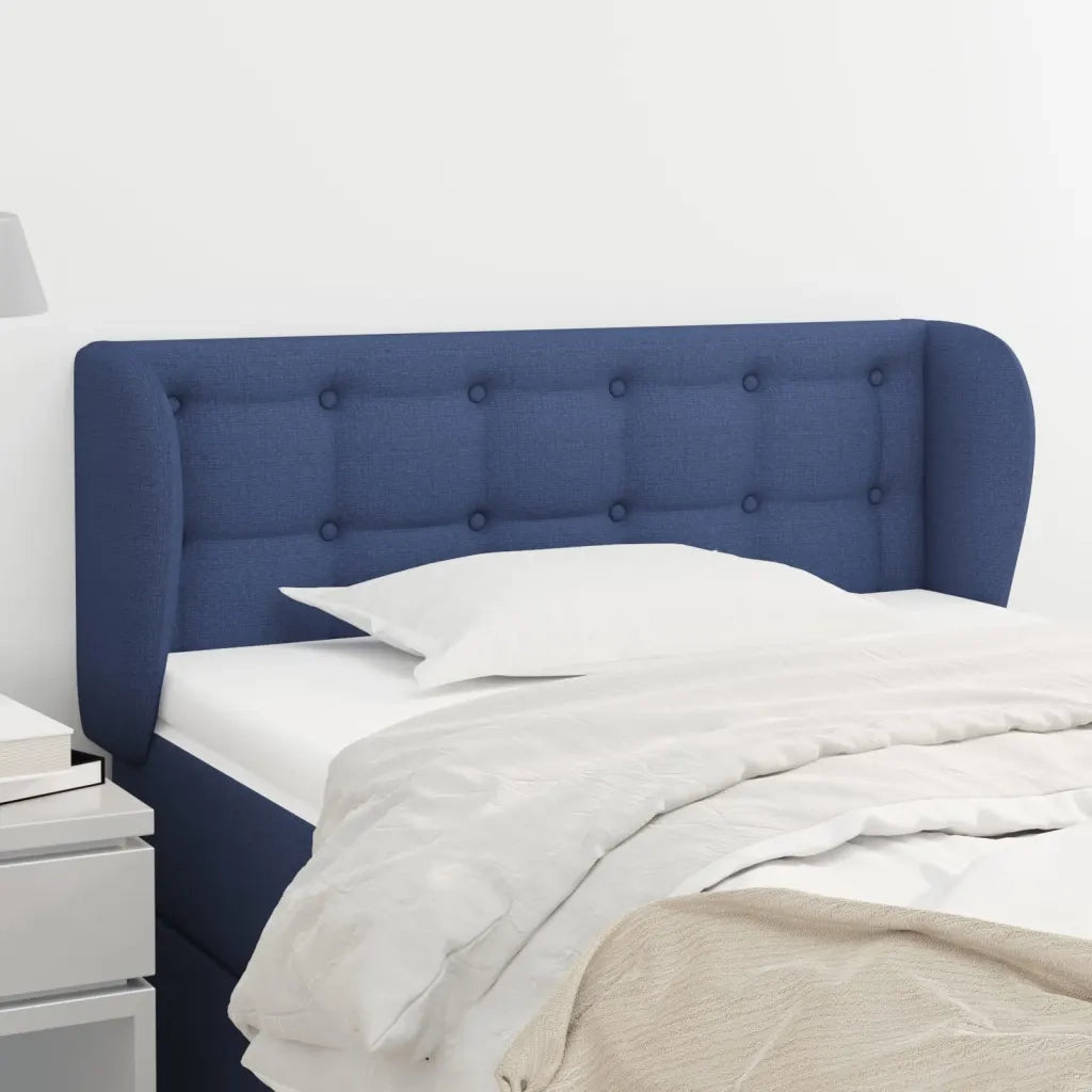 Testiera | Testata ad Orecchio Blu 103x23x78/88cm in Tessuto