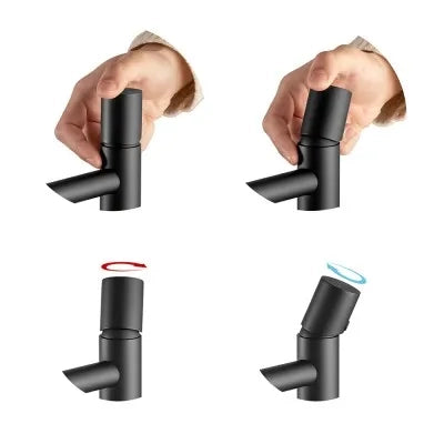 Set miscelatori nero opaco lavabo bidet e doccia con deviatore Gemini