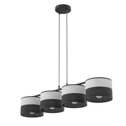 Lampada a sospensione KARBON 4xE27 nero traforata Emibig