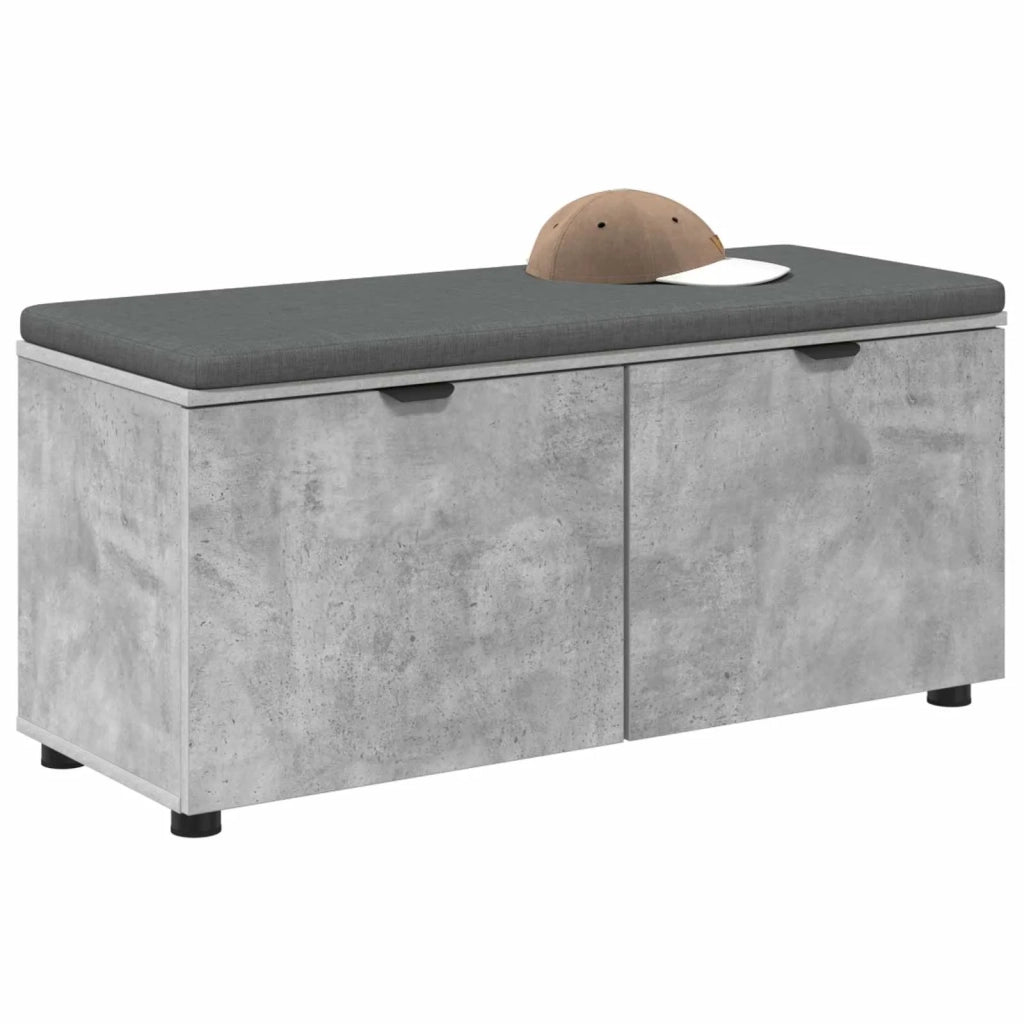 Panca per ingresso con cuscino Grigio Cemento 100 x 38 x 46 cm 891491