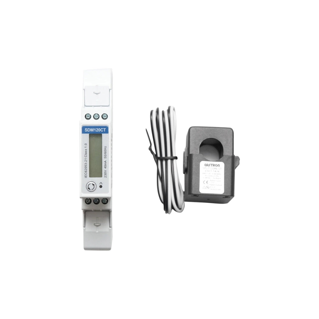 Kit contatore intelligente Deye 220 V, 40 A, monofase con fusibile digitale a nucleo diviso SDM120CT