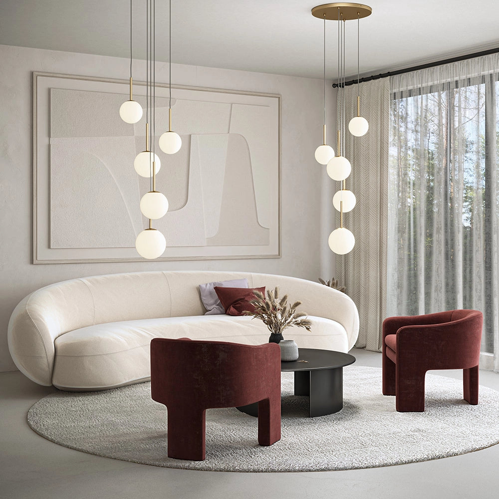 Lampada a sospensione Maytoni Basic Form 5 luci ottone oro