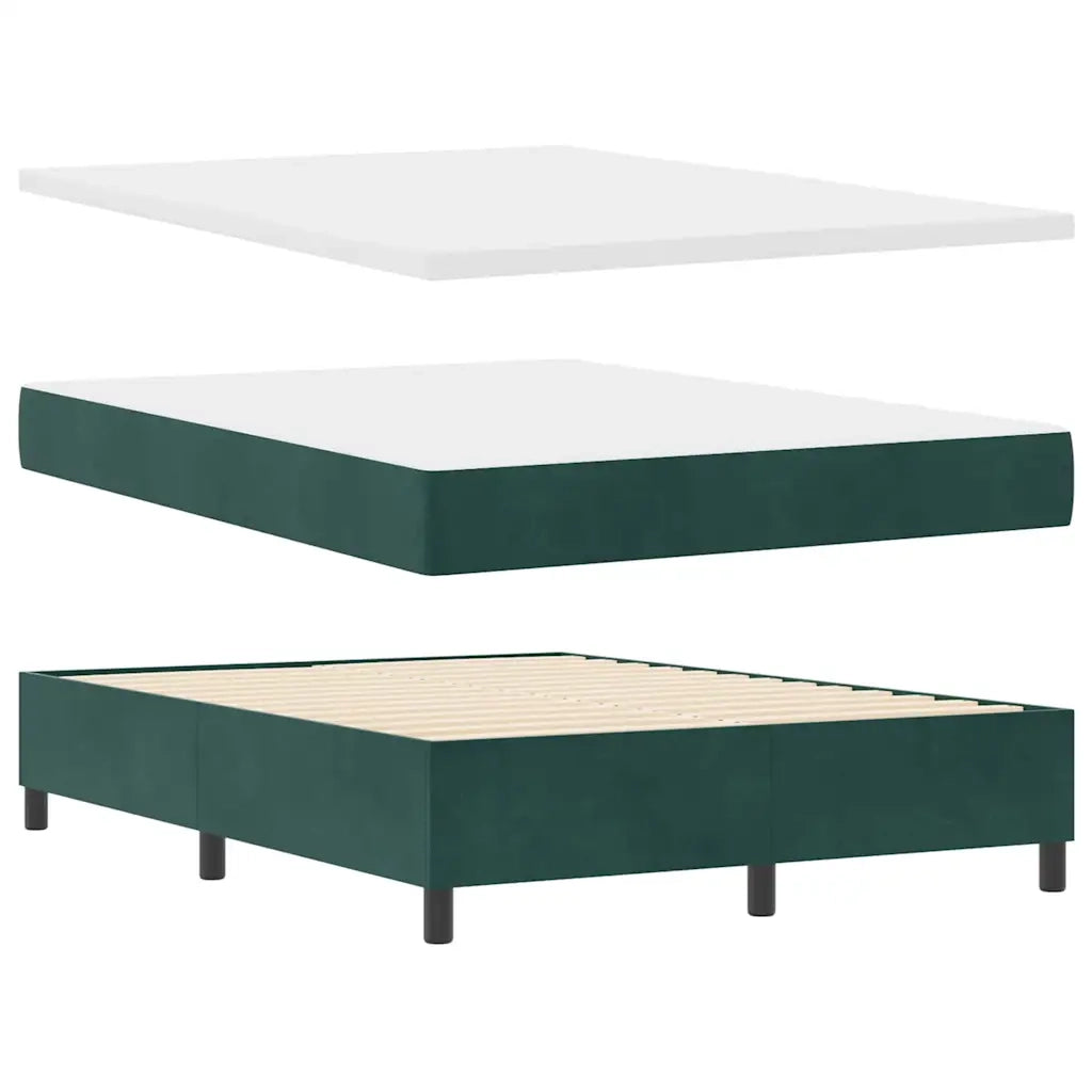 Letto a molle con testiera Verde scuro 200 x 140 cm Velluto 3344453
