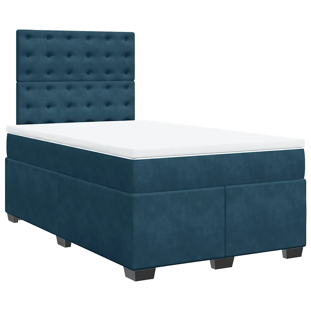 Giroletto a Molle con Materasso Blu 120x200 cm in Velluto 3293198