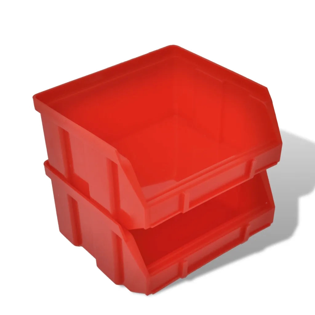Contenitore Plastica per Garage da Parete Set 30 pz Blu e Rosso CFW4036085