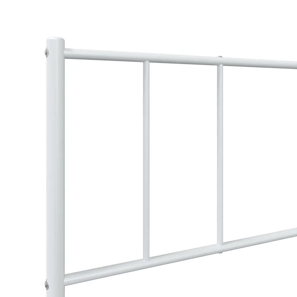 Letto singolo | Letto per adulti | Giroletto senza Materaso con Testiera Metallo Bianco 75x190 cm