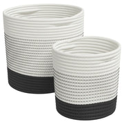 Cestini Portaoggetti 2 pz Bianco e Nero in Cotone CFW8605980