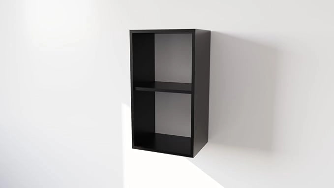 Pensile Cucina in Legno Nobilitato Nero Mobile Alto con 1 Anta, Pensile Componibile Moderno Made in Italy (H72XL60XP33cm)