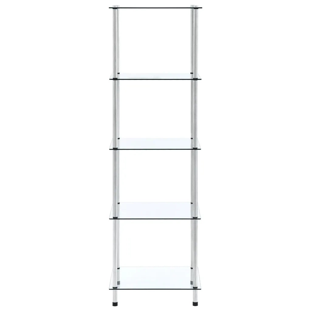 Scaffale a 5 Livelli Trasparente 40x40x130cm in Vetro Temperato 249506
