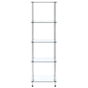 Scaffale a 5 Livelli Trasparente 40x40x130cm in Vetro Temperato 249506