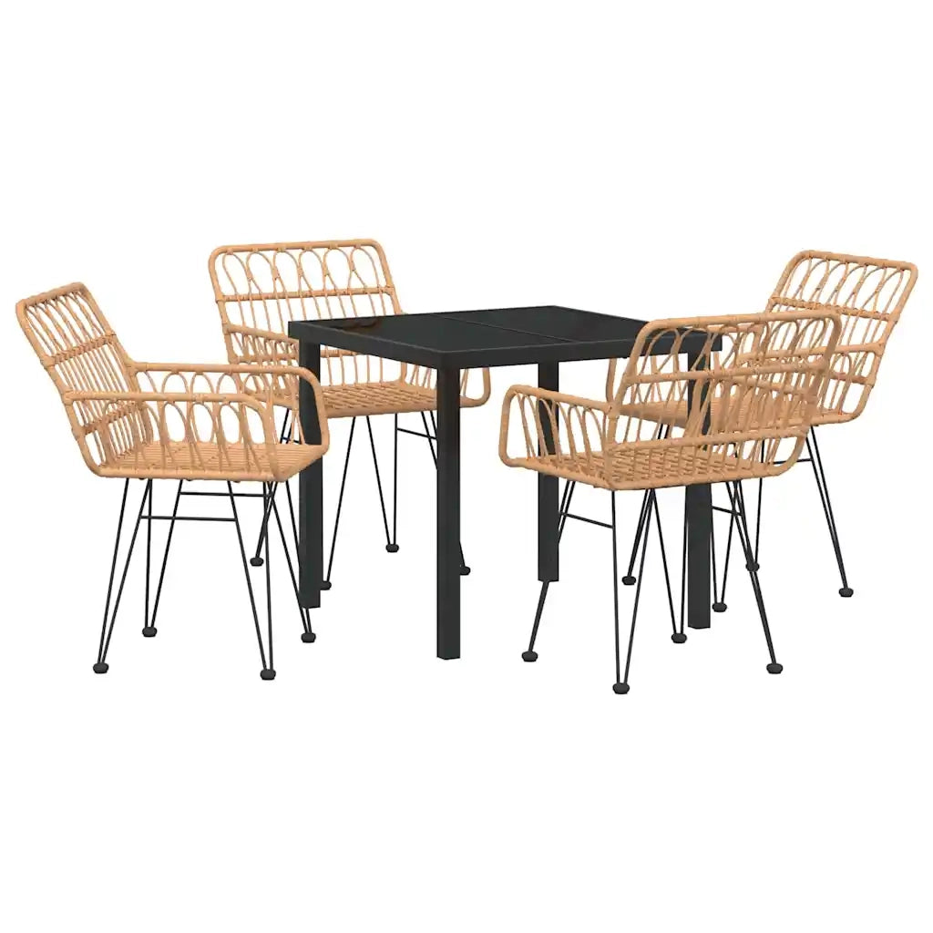 Set da Pranzo per Giardino 5 pcs Marrone 3379178