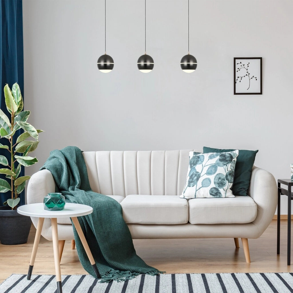 Lampada a sospensione moderna nera sfera LED 6W Maelo Rabalux