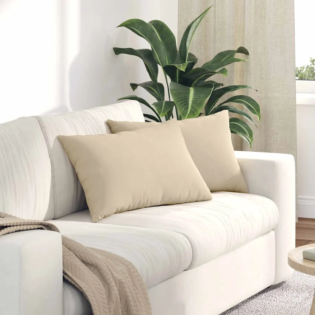 Cuscini da Divano 2 pcs Crema 60 x 40 cm Tessuto 42013686