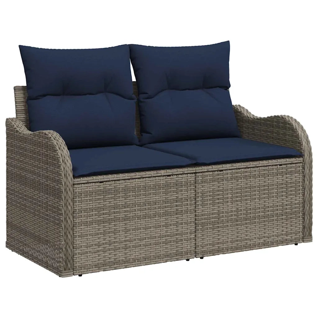 Set Divano da Giardino Grigio polyrattan 3345855