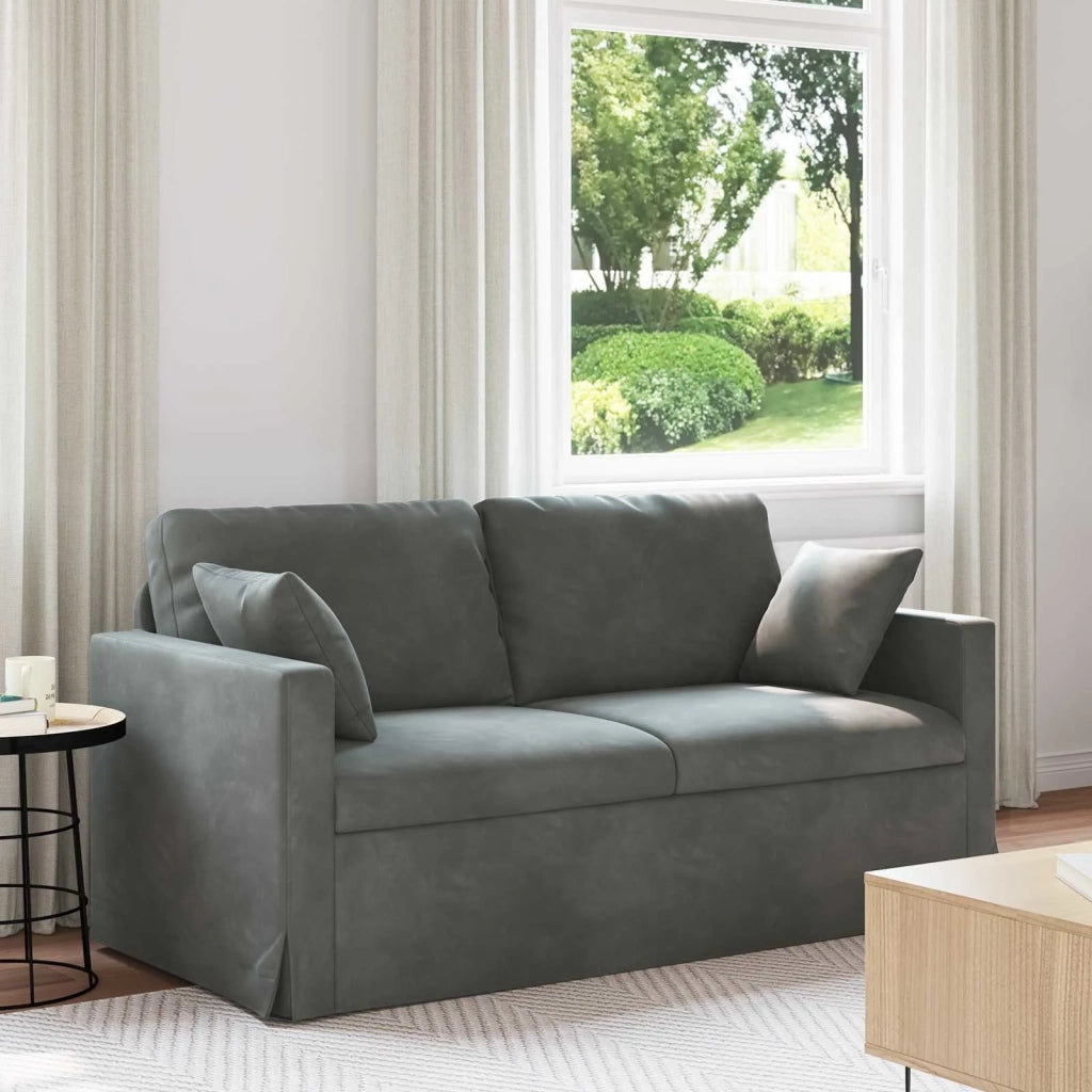 Divano Grigio scuro 158 x 78 x 80 cm Velluto