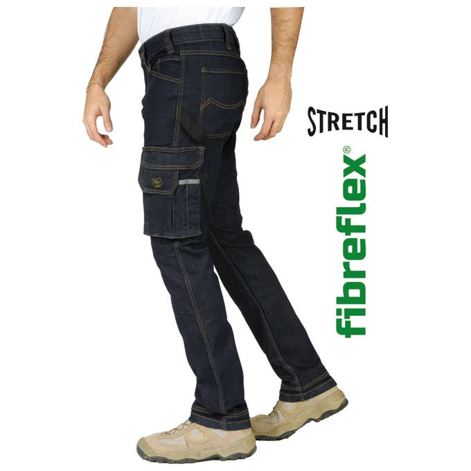 Rica Lewis 5429942 Joba1 Jeans da Lavoro Multitasche Stretch Fibreflex 98% Cotone 2% Elastan Zip YKK colore Nero