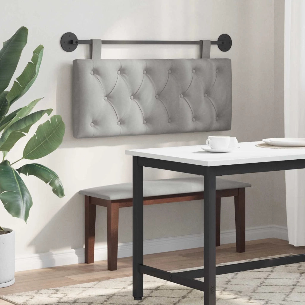 Testiera | Testata sospesa Con luce LED Grigio Chiaro Velluto