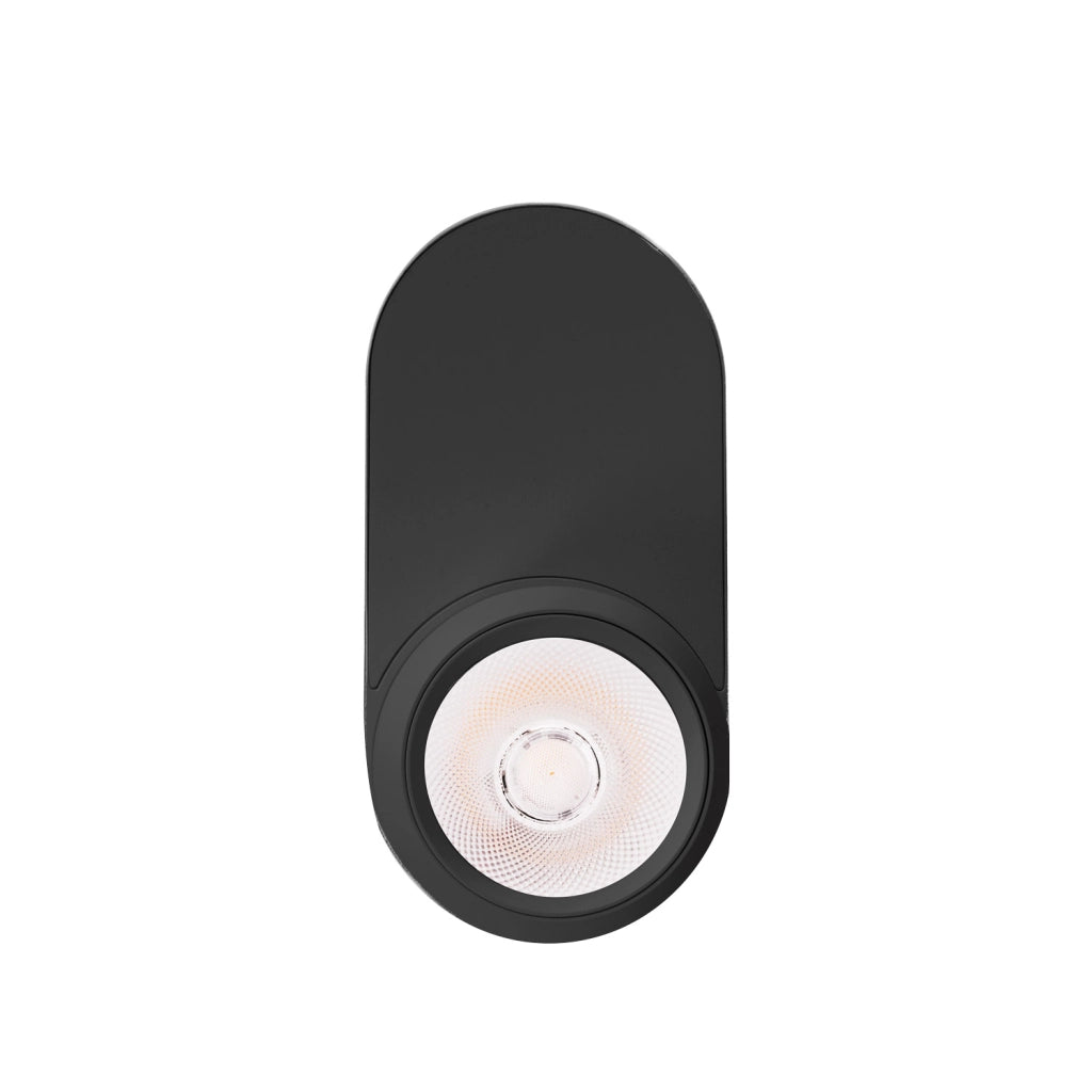 Faretto plafoniera ovale orientabile nero LED 10W Zeus Maxlight