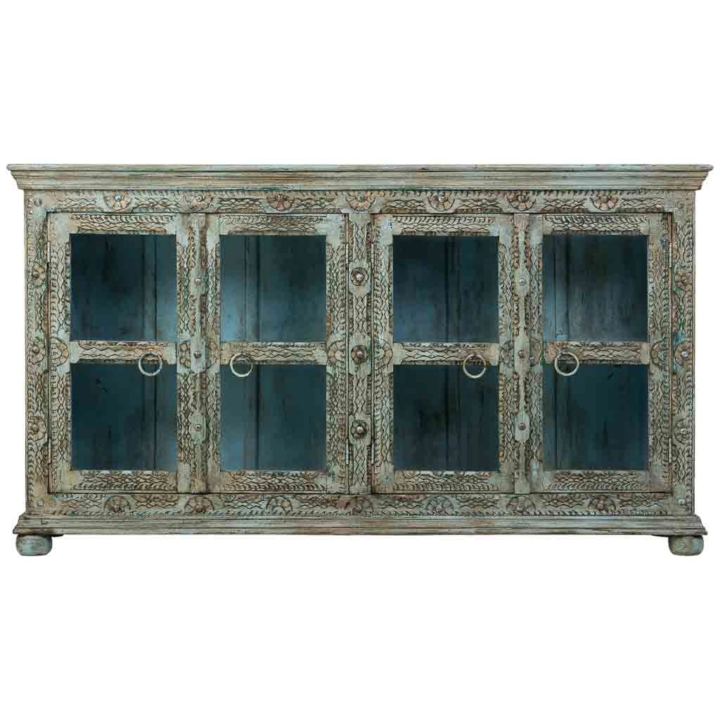 Credenza in legno verde 180x43x100
