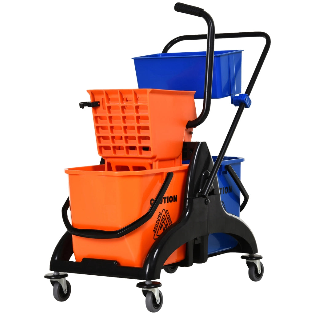 Secchio per Pulizie con Ruote ¨C Xylo ¨C 26L Arancione Plastica Metallo