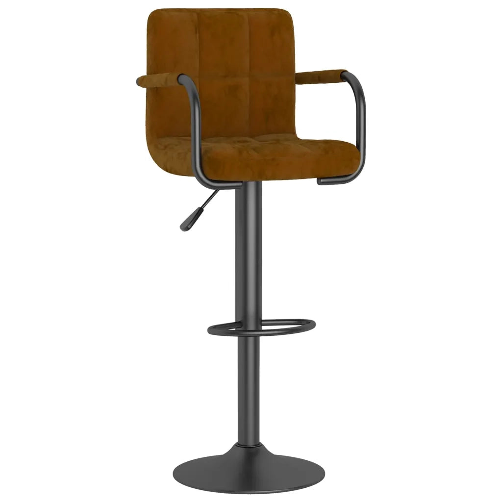 Sgabello da Bar Marrone in Velluto 334646