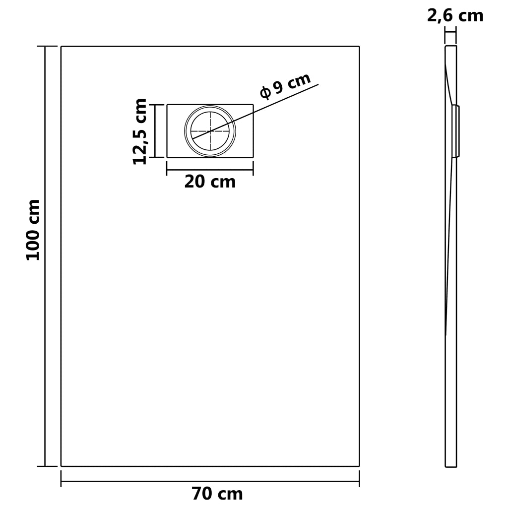 Piatto Doccia in SMC Marrone 100x70 cm CFW8063449