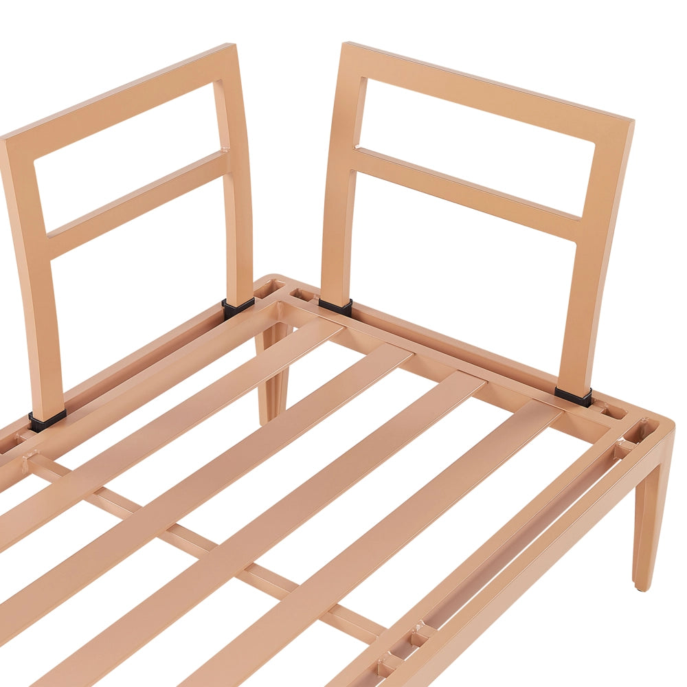 Set Divano da Esterno in Alluminio Beige a 6 posti Patio Moderno