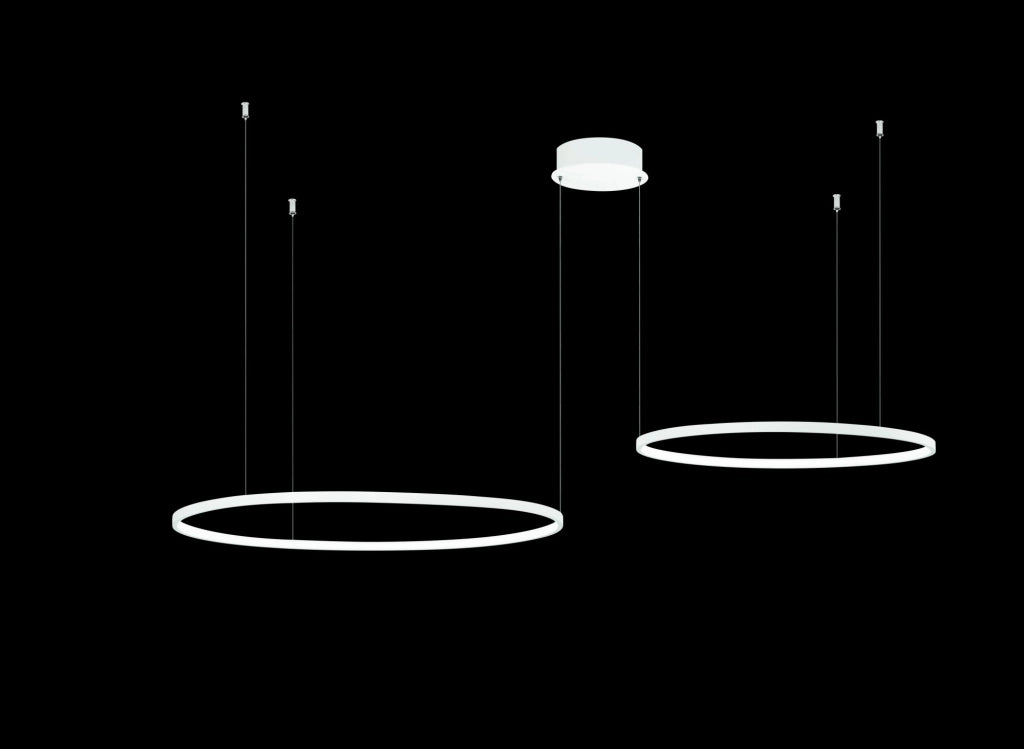 SOSPENSIONE MULTIPLA 2 LED SOEL BIANCO 3000-4000K MAX 3960LM 66W DIMMERABILE D.60-80CM