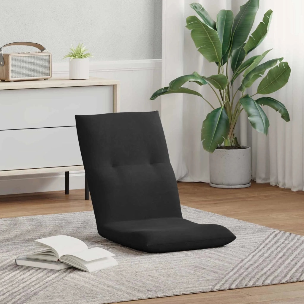 Sedia da Pavimento Nero 46 x 50 x 61 cm Velluto 42028179