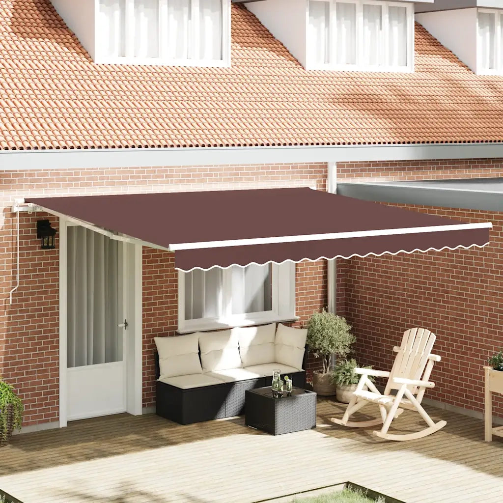 Tenda Sole | Tenda parasole Retrattile Manuale 400x300 cm Marrone